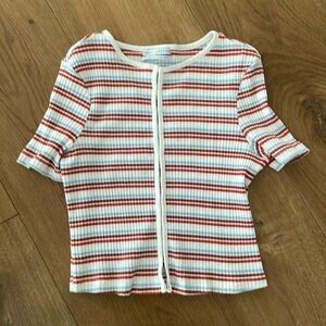 Urban Outfitter Tee- Cute Eye Hook Front closure top with Short Sleeves